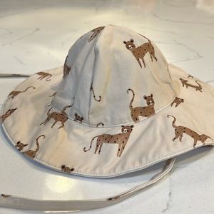 Rylee + Cru Kids Hat with Animal Print - Cream and Brown